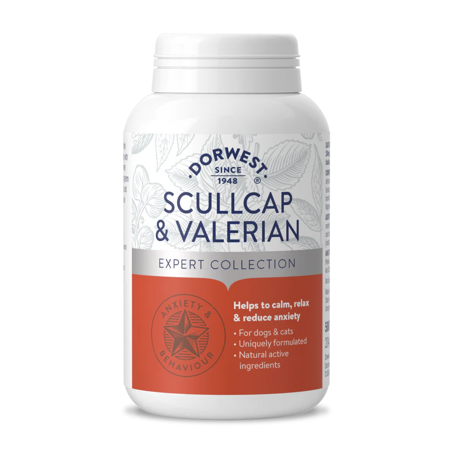 Front view of Dorwest Scullcap & Valerian Tablets.