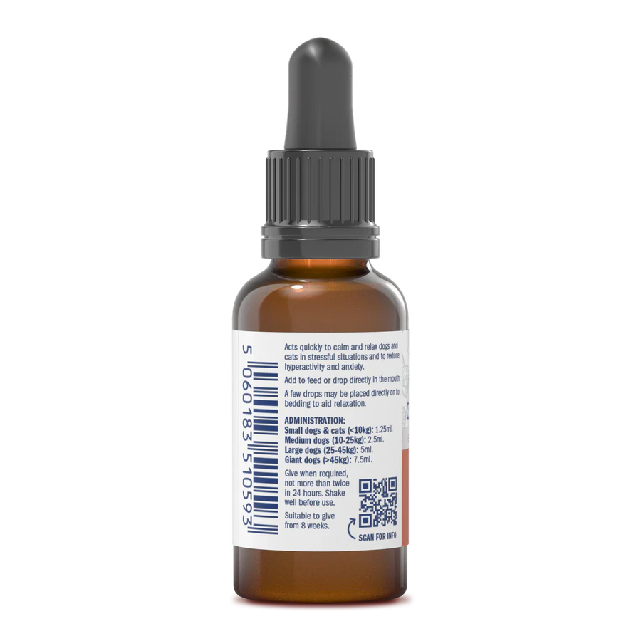 Side view of  Dorwest Valerian Compound 30ml showing product description.