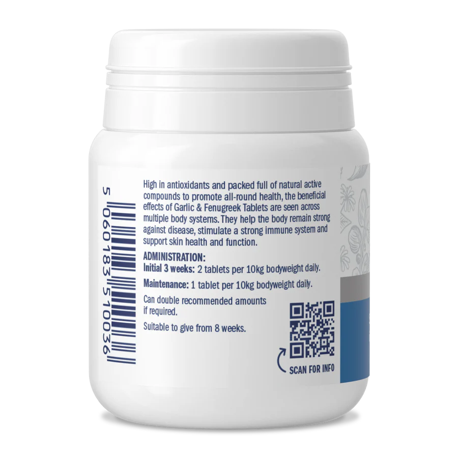 Description of Dorwest garlic & fenugreek tablets.