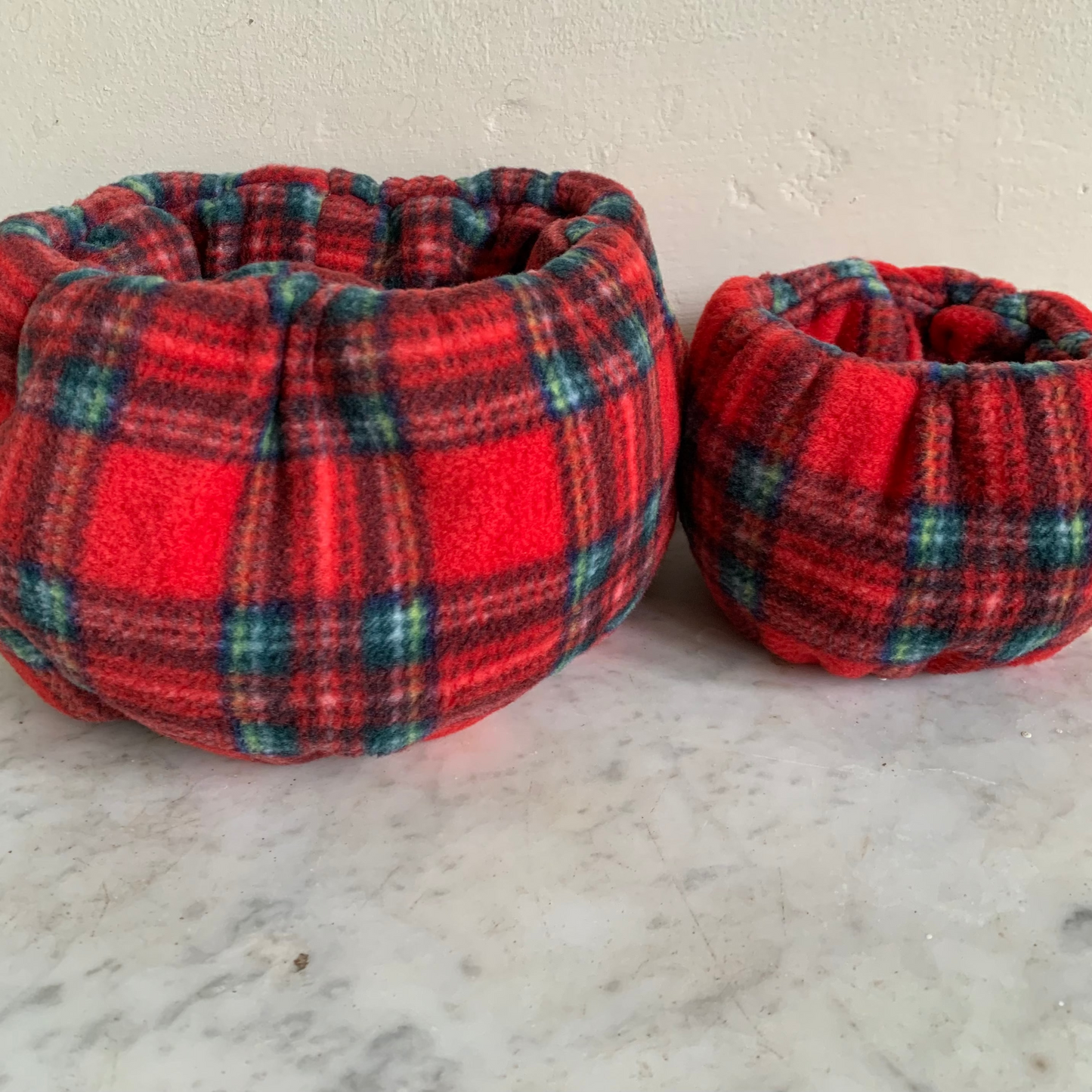 Large and small red dog snood.