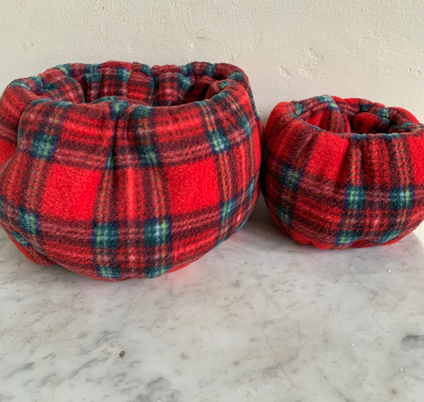 Large and small red dog snood.