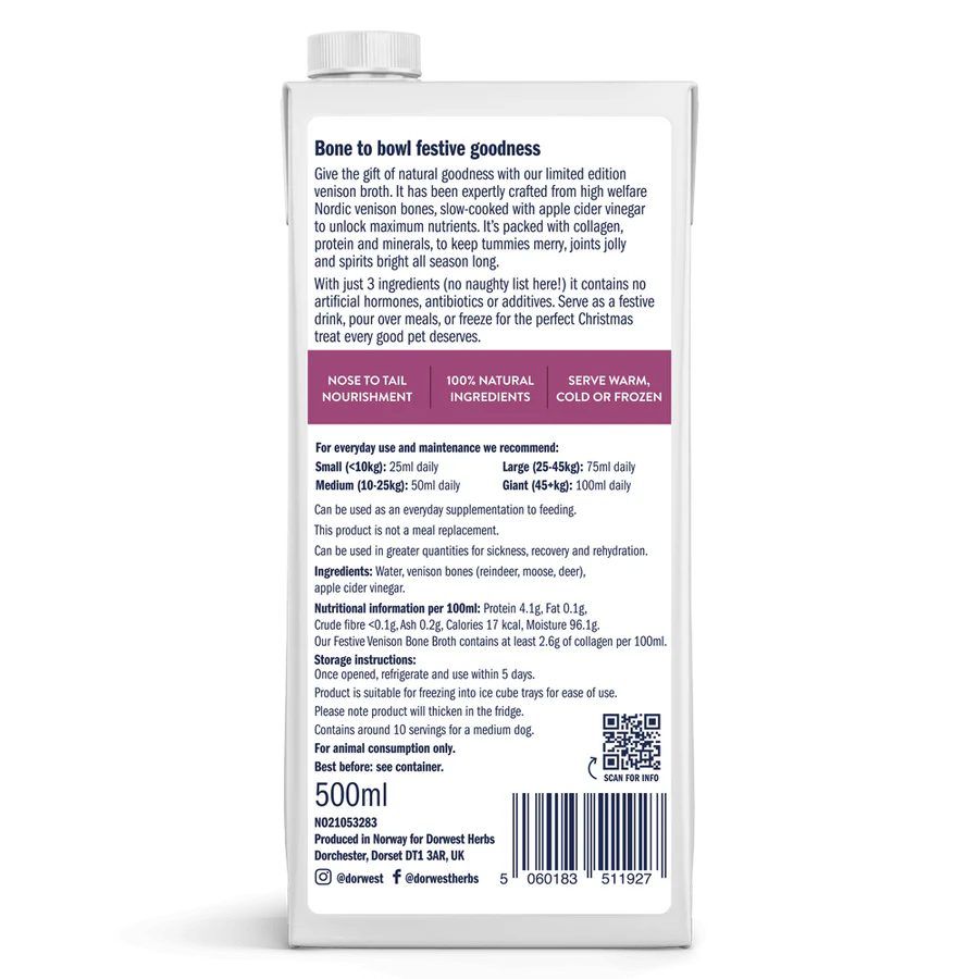 Dorwest Bone Broth - Festive Venison