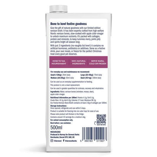 Dorwest Bone Broth - Festive Venison